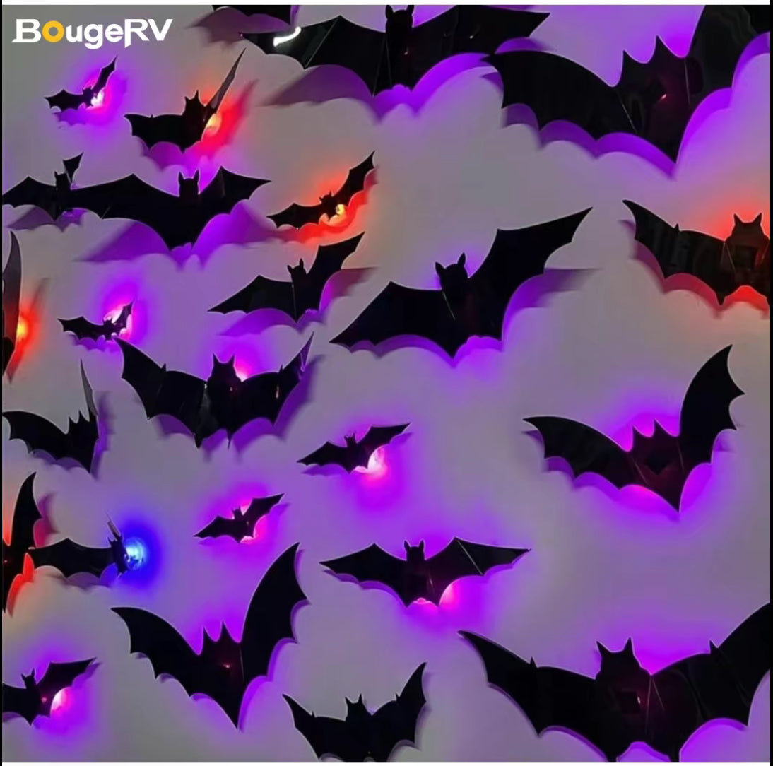 BougeRV 3D Bat Design LED Decorations 12pcs/24pcs
Set Spooky Ornaments for Home Party Festival Halloween Easy Install Wall Stickers Smooth
Application - Decorative