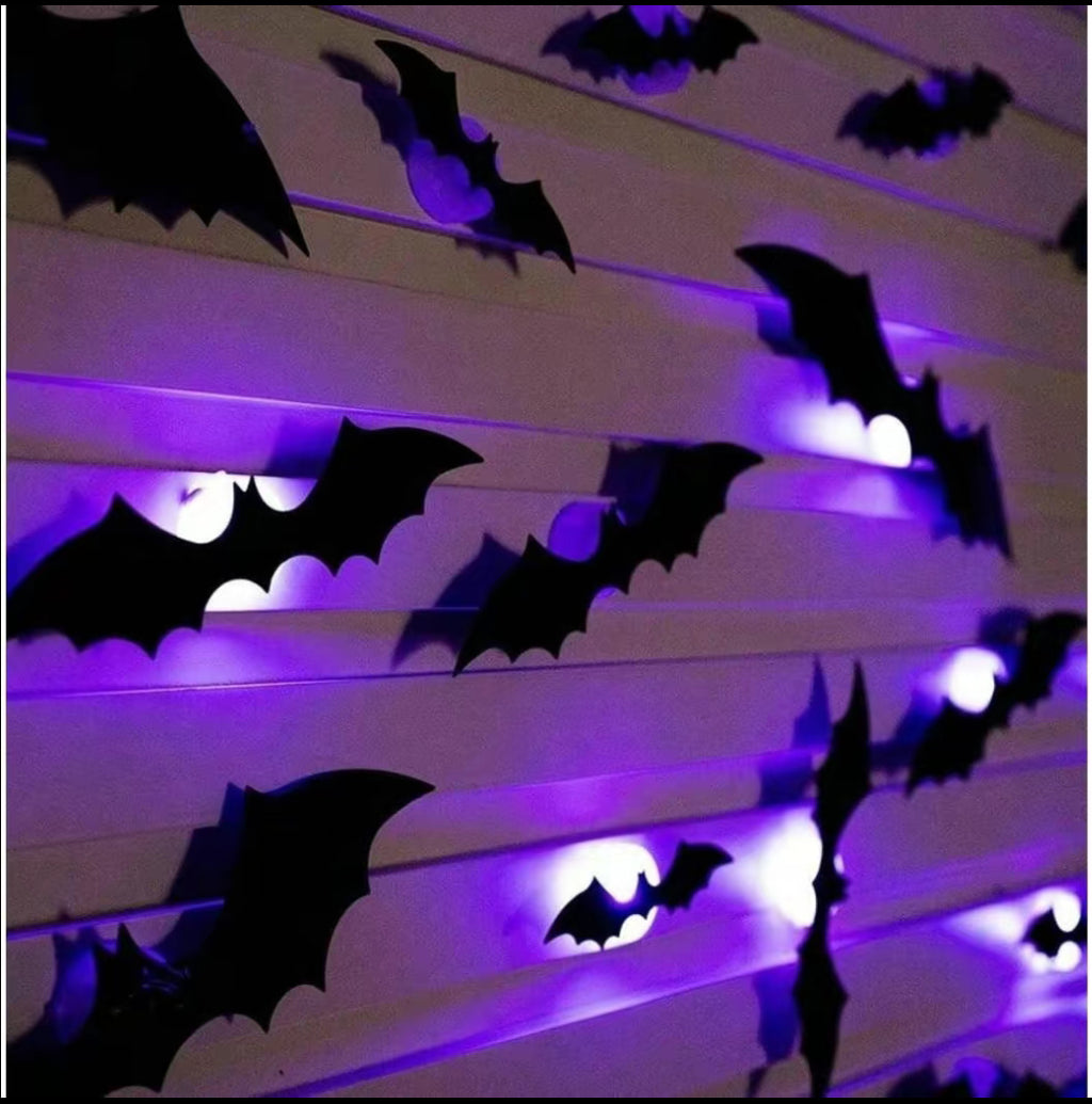 BougeRV 3D Bat Design LED Decorations 12pcs/24pcs
Set Spooky Ornaments for Home Party Festival Halloween Easy Install Wall Stickers Smooth
Application - Decorative