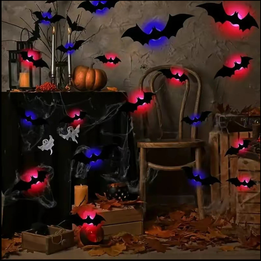BougeRV 3D Bat Design LED Decorations 12pcs/24pcs
Set Spooky Ornaments for Home Party Festival Halloween Easy Install Wall Stickers Smooth
Application - Decorative