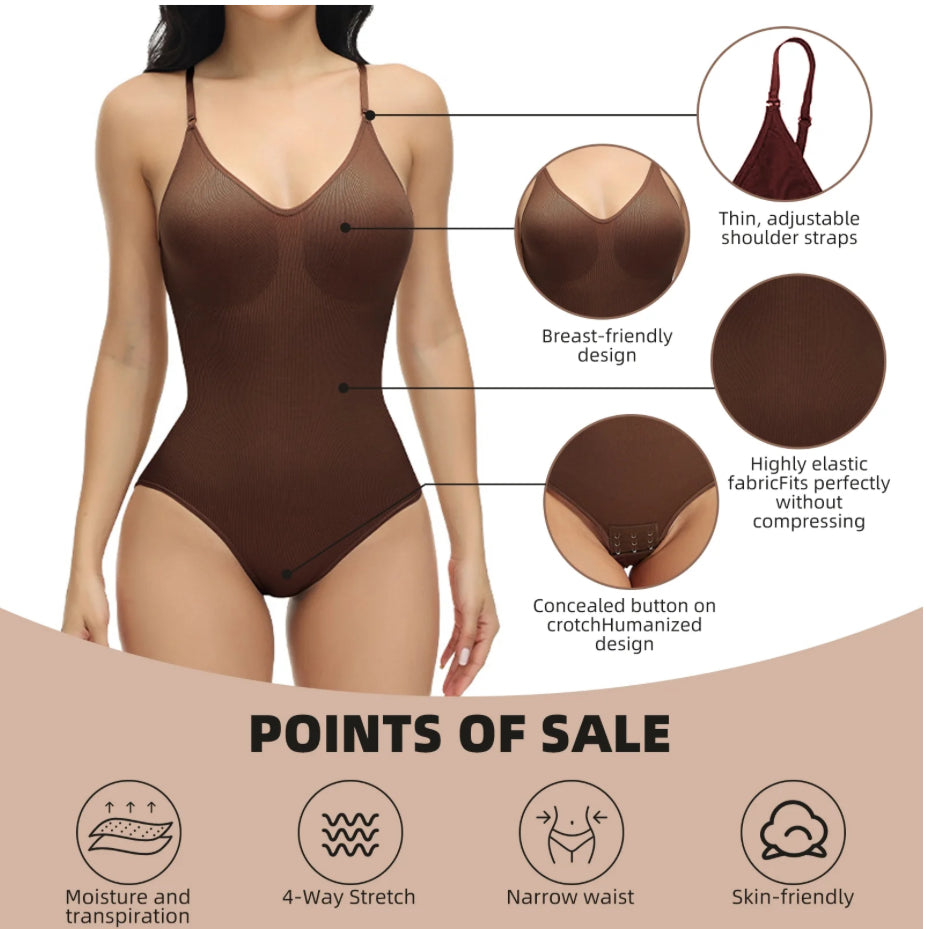 Shapewear Bodysuit,Bodysuit for Women ,Tummy Control Bodysuit Seamless Sculpting Snatched Waist Body Suit Thong or Brief