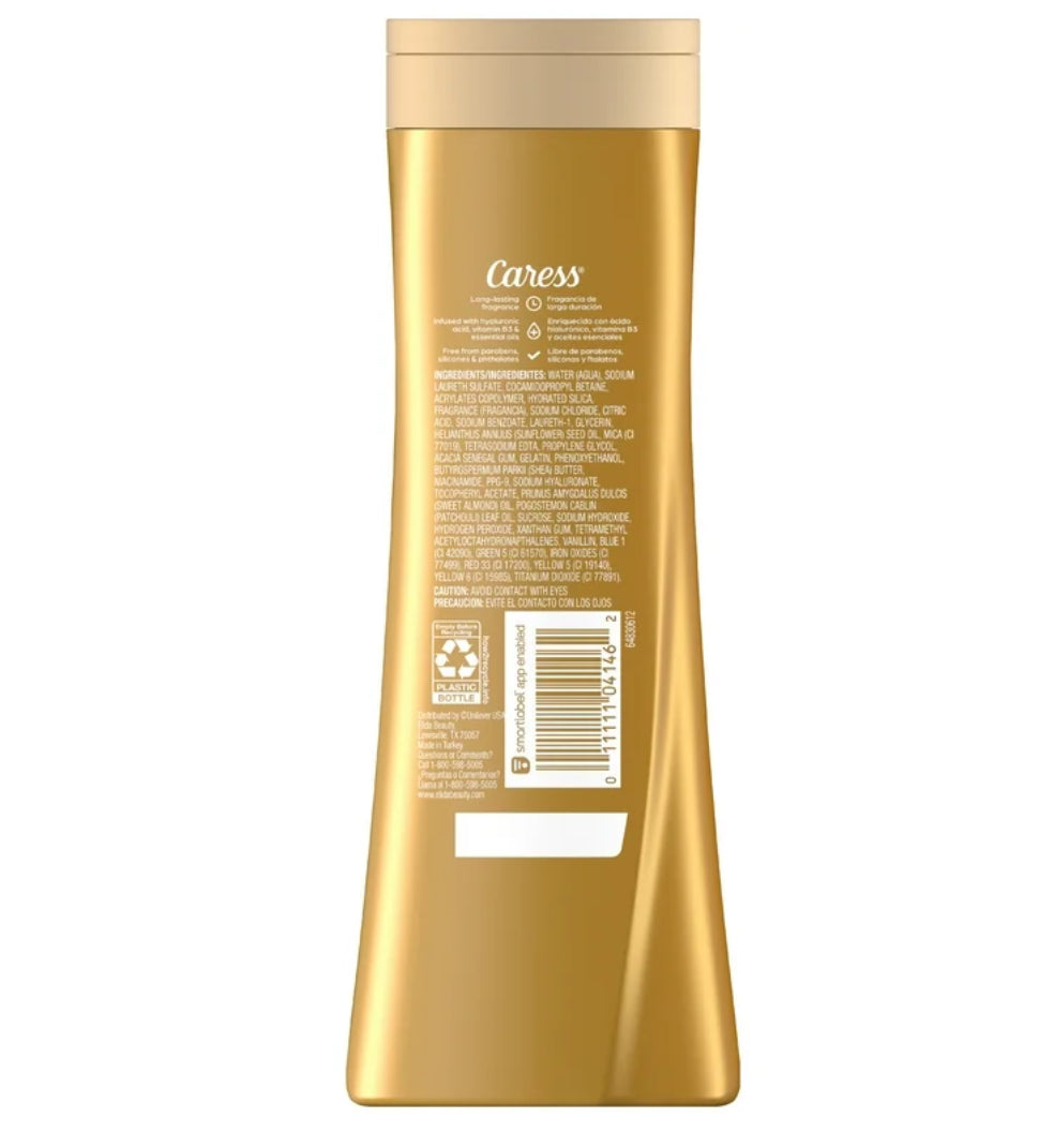 Caress Exfoliating Body Wash for Women, Shea Butter & Brown Sugar Shower Gel for All Skin 20 fl oz
