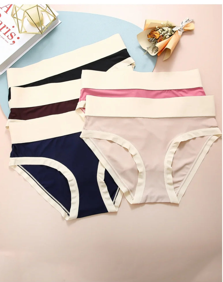 Finetoo 5 Pack High Waisted Underwear for Women Tummy Control Panties Seamless Hi-Cut Panty Soft Stretch Invisible No Show Briefs M-XL
